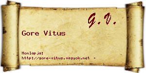 Gore Vitus névjegykártya